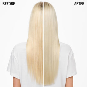 BlondMe product label and ingredient panel highlighting bond repair technology benefits