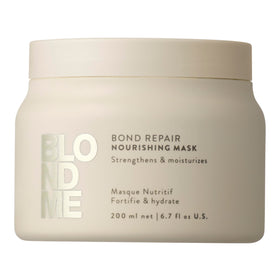BlondMe jar front view showing product branding and repair benefits