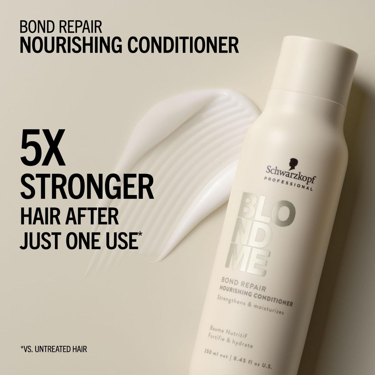 Schwarzkopf Professional bottle in hand showing size and travel-friendly scale