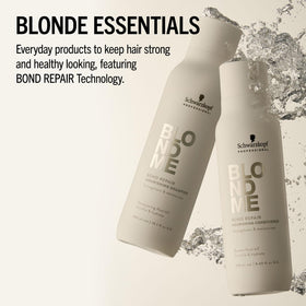 Stylist applying BlondMe to bleached hair to show in-salon style and repair benefits