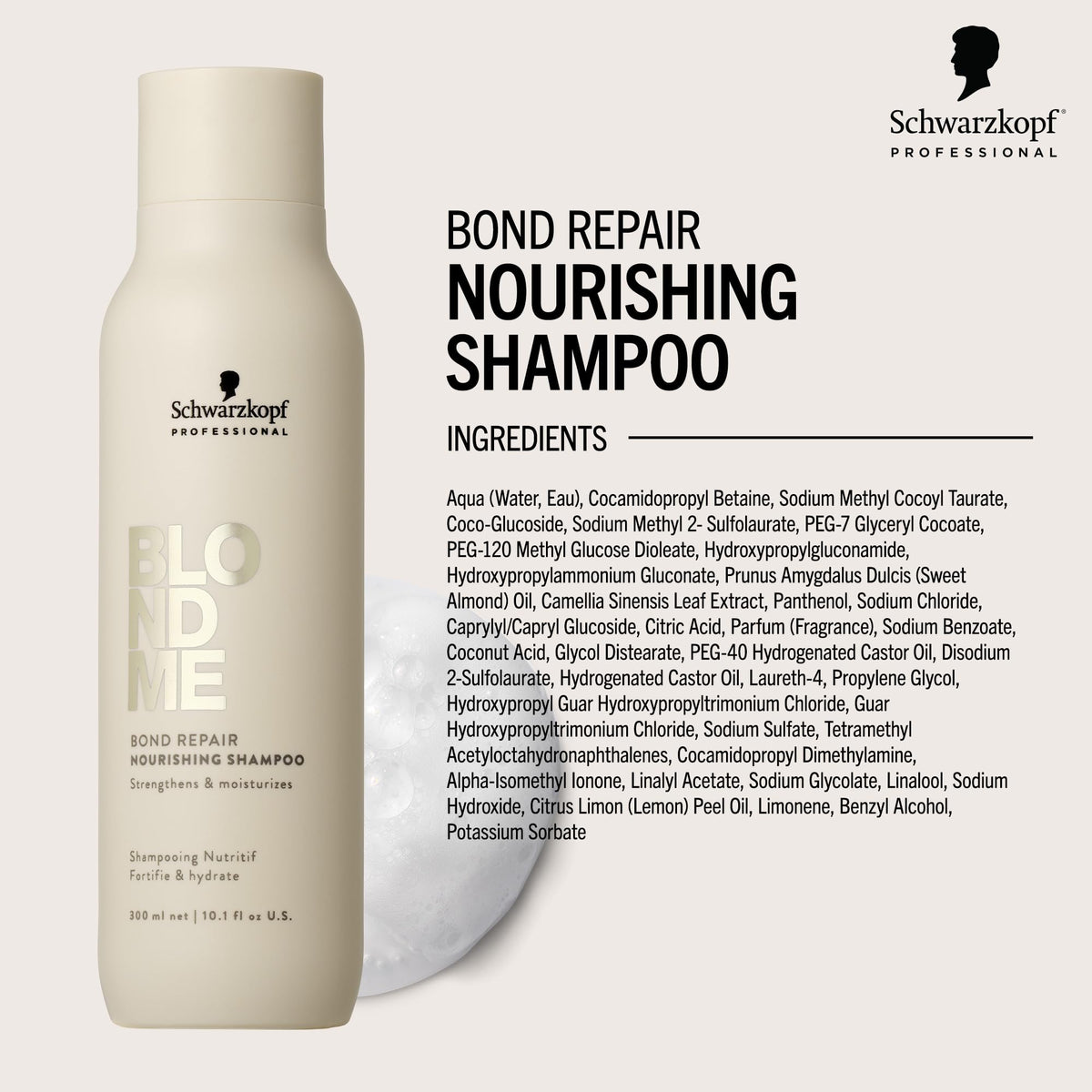 BlondMe lather in hand demonstrating gentle cleanse and hydration benefit