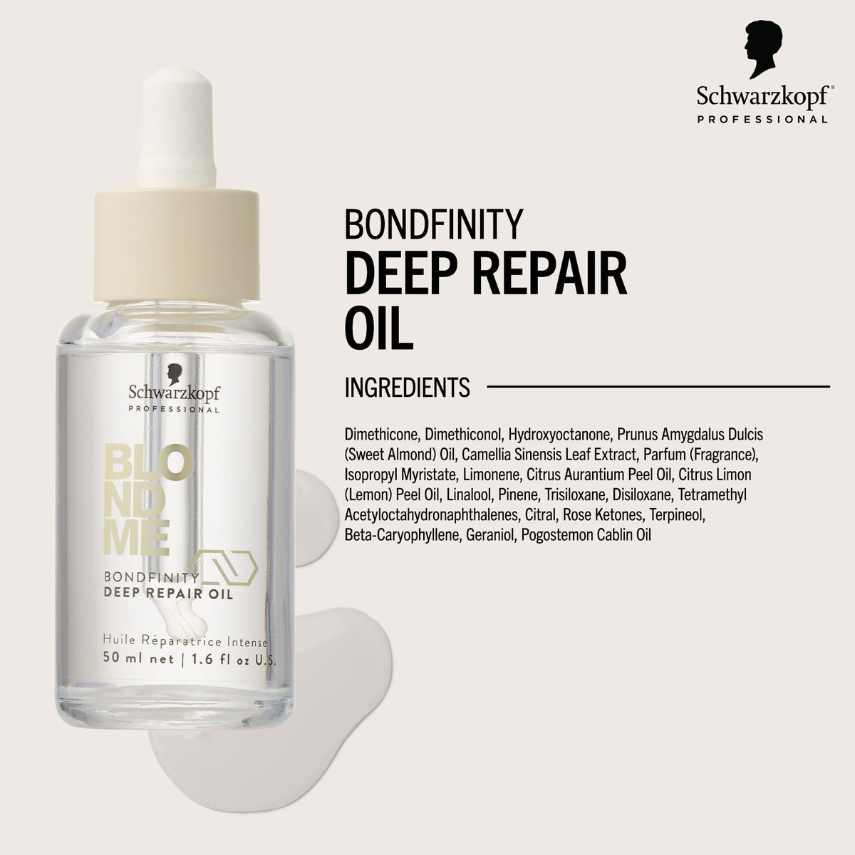 BlondMe oil texture on hand showing quick-absorbing finish and non-greasy feel