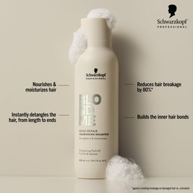 BlondMe pump close-up showing creamy texture and easy dispensing benefit