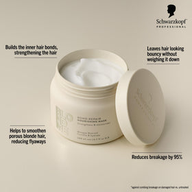 BlondMe creamy mask texture close-up illustrating rich hydration