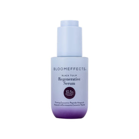 Bloomeffects front packaging showing serum bottle and label with clean design benefits