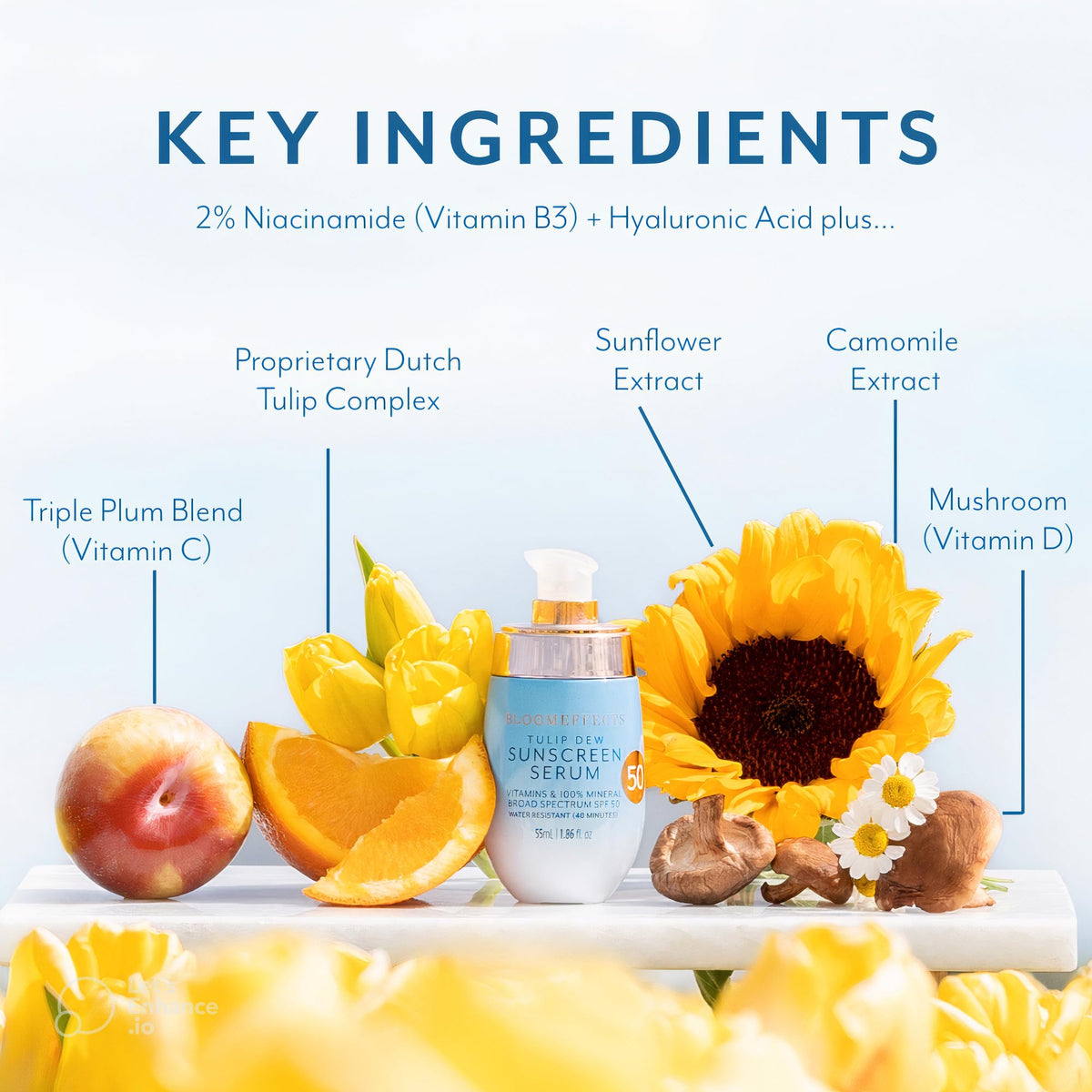 Bloomeffects serum layered under makeup for a dewy, makeup-friendly finish