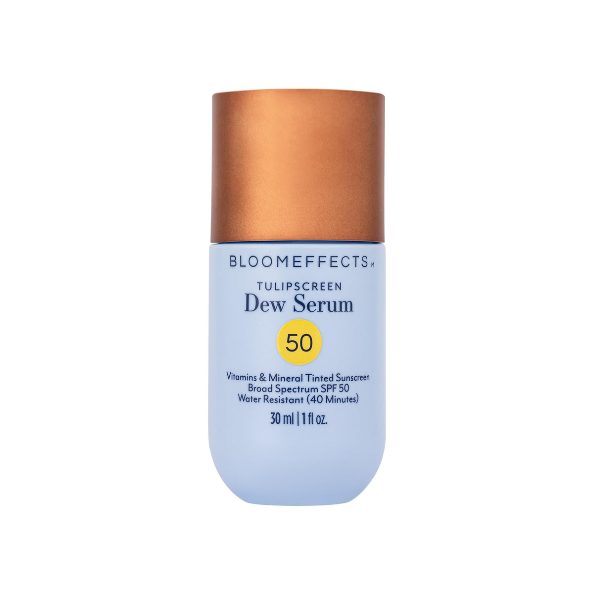 Bloomeffects Tulipscreen front packaging showing SPF and tint benefit