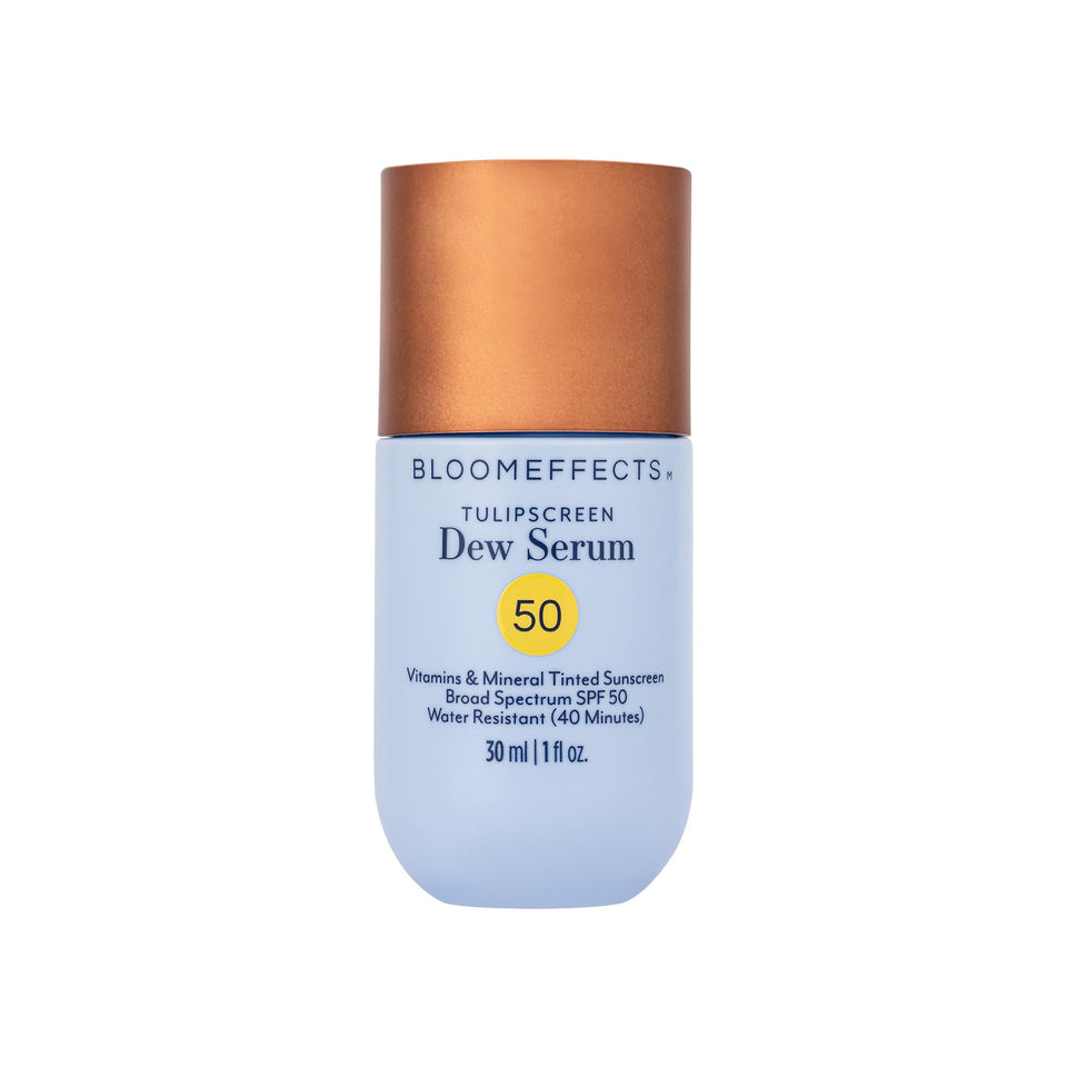 Bloomeffects Tulipscreen front packaging showing SPF and tint benefit