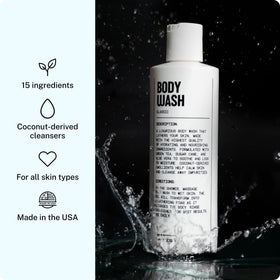 Blu Atlas ingredients flatlay with aloe and green tea, showing natural extracts benefit