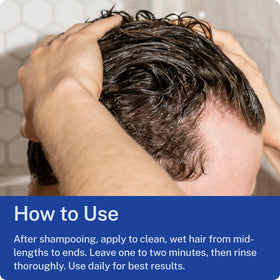 Blu Atlas conditioner in-shower application demonstrating simple routine