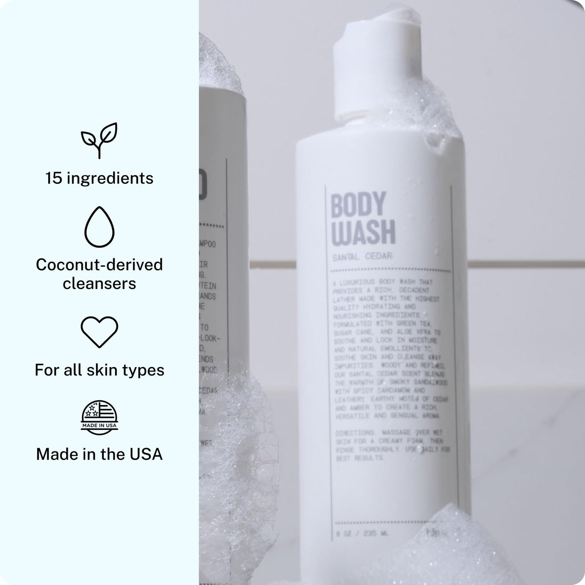 Blu Atlas bottle with ingredient callouts highlighting 15 items