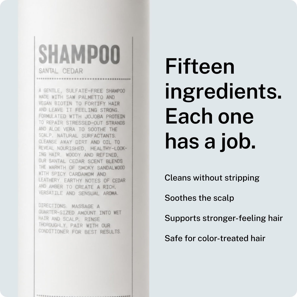 Blu Atlas shampoo texture poured into hand showing gentle foam benefit