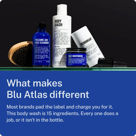 Blu Atlas in shower lifestyle image showing everyday morning routine