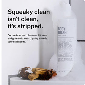 Blu Atlas creamy lather texture demonstrating gentle cleansing
