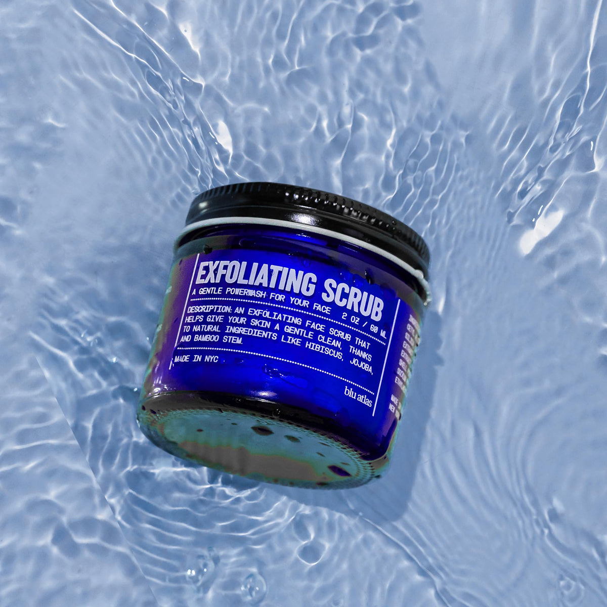 Blu Atlas texture close-up showing gentle granules for smoother skin