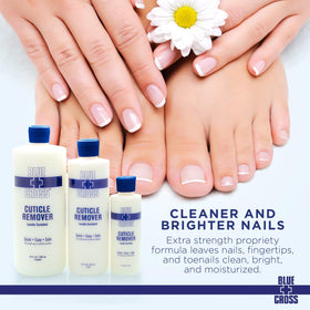 Application demo on fingers using Blue Cross, showing smoother cuticles after use
