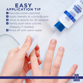 Blue Cross bottle label and ingredient panel visible, reassuring professional-grade formula