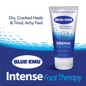 BLUE-EMU applied to foot demonstrating soothing, cooling relief benefit