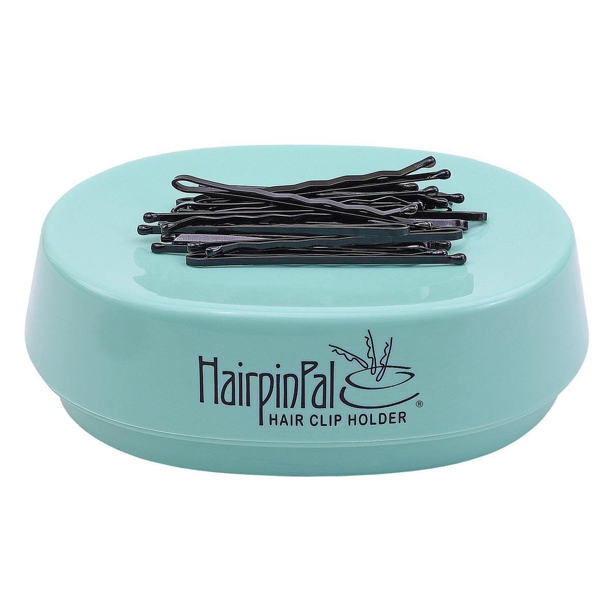 Blue Feather HairpinPal sea foam teal front view showing tidy storage benefit