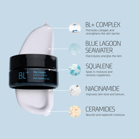 Blue Lagoon whipped cream texture close-up, shows soft absorbent feel