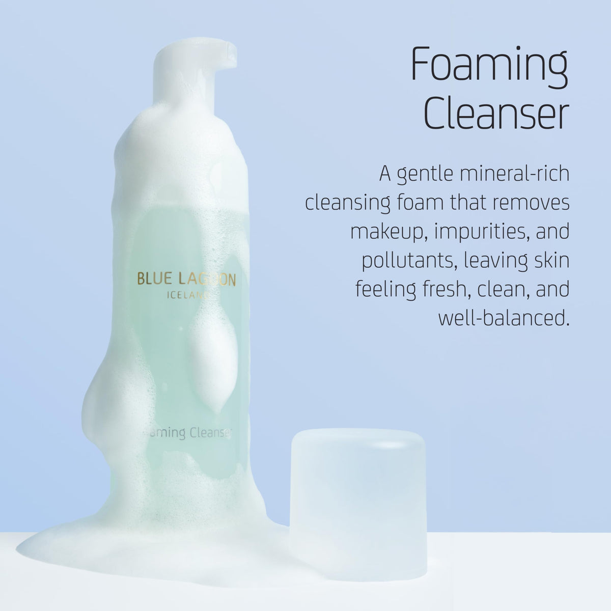 Blue Lagoon close-up foam texture showing soft, airy lather
