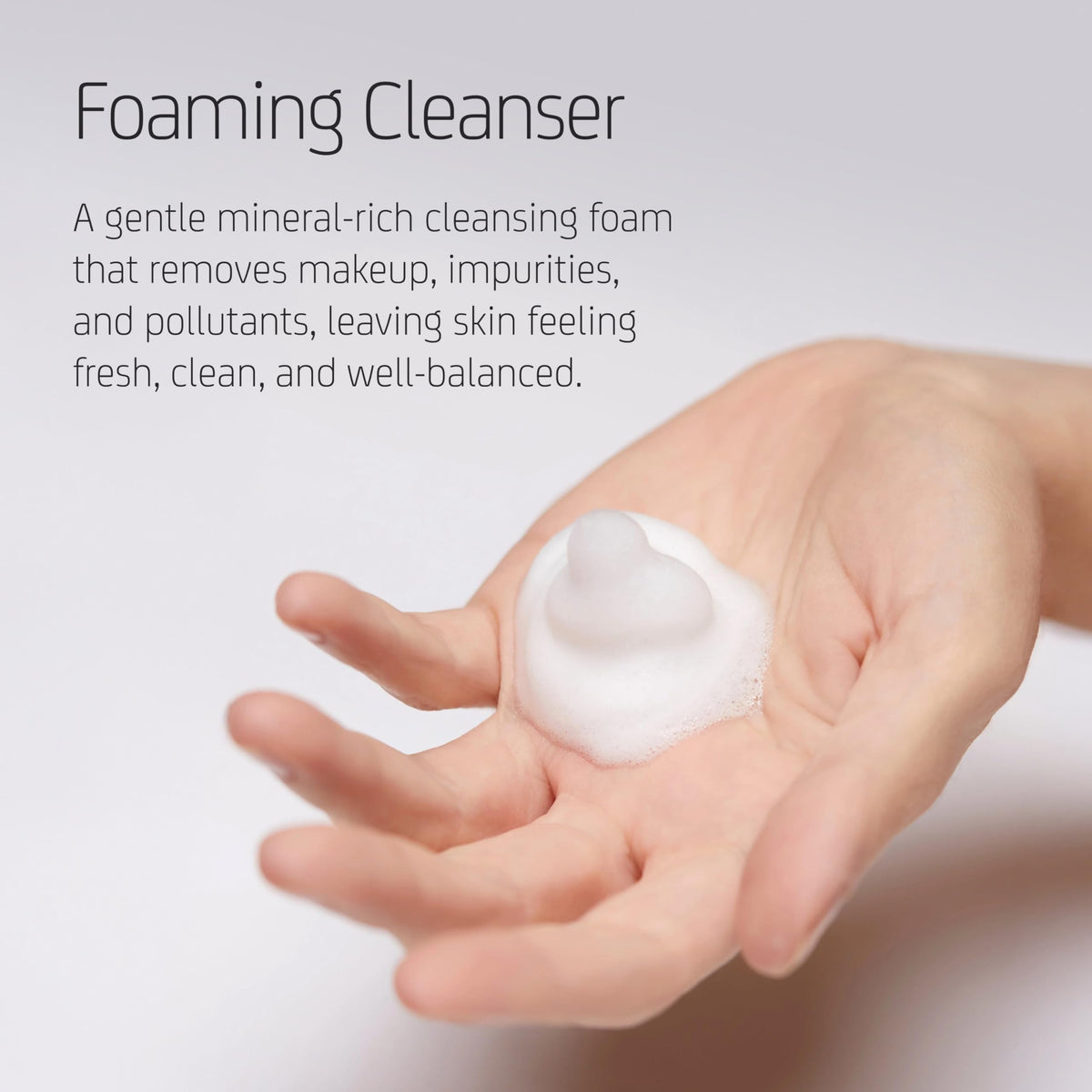 Blue Lagoon foam texture close-up illustrating gentle, effective lather
