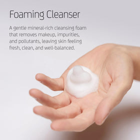 Blue Lagoon foam texture close-up illustrating gentle, effective lather