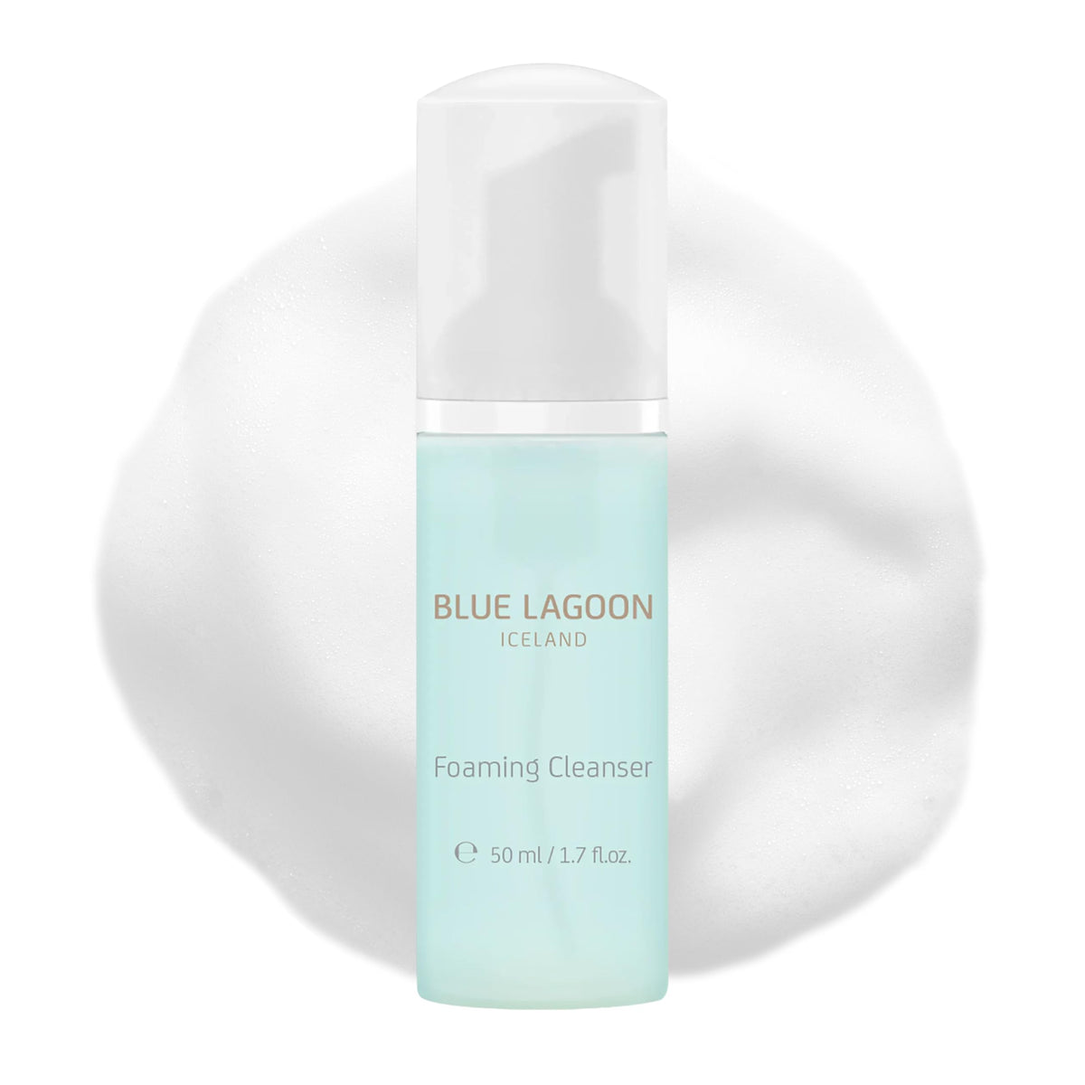 Blue Lagoon front packaging showing cleanser and travel-friendly size benefit