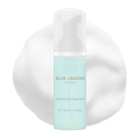 Blue Lagoon front packaging showing cleanser and travel-friendly size benefit