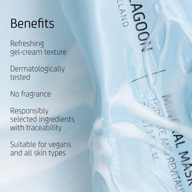 Blue Lagoon mask on model resting to show overnight use and morning hydration