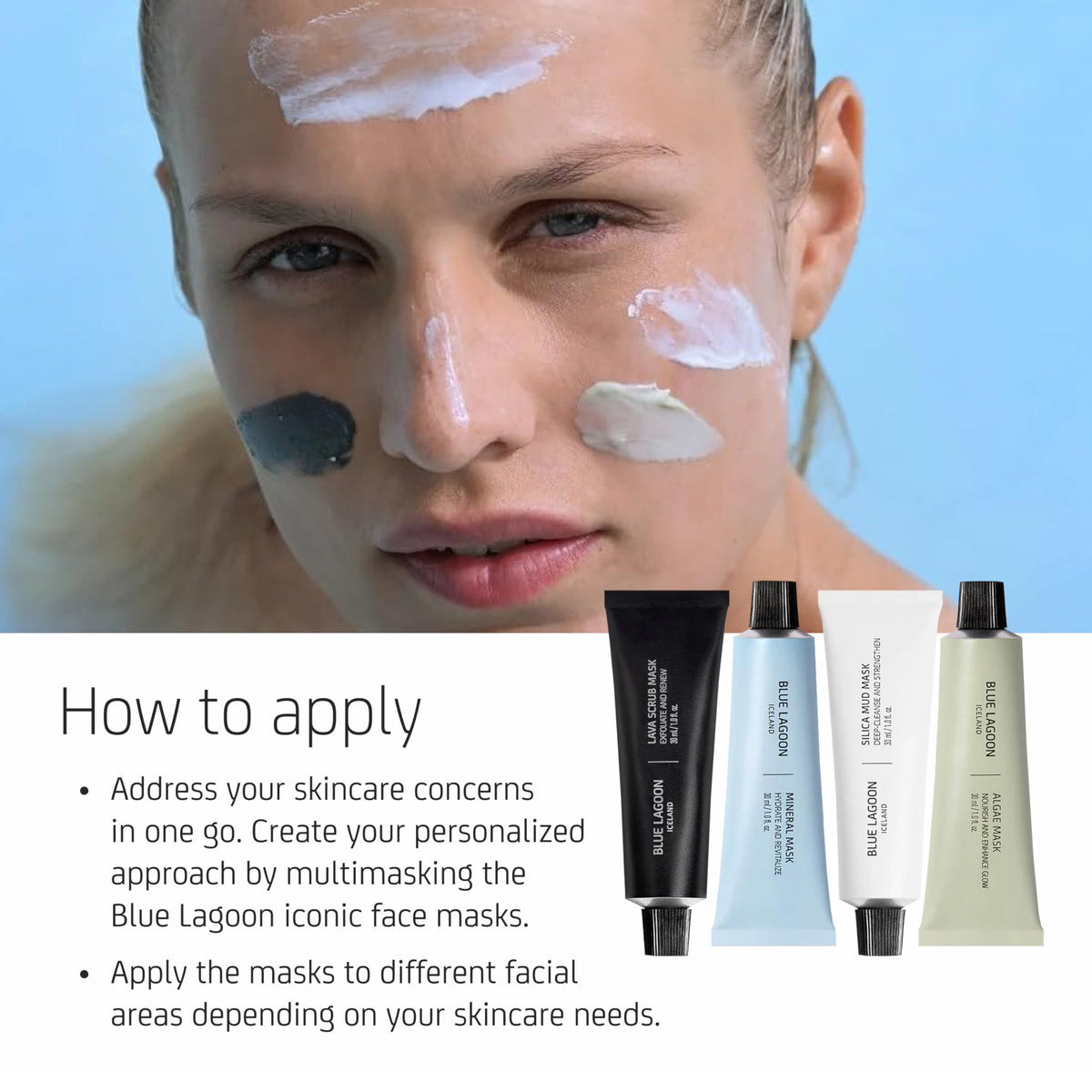 Blue Lagoon product label and certification icons showing COSMOS Natural and vegan benefit