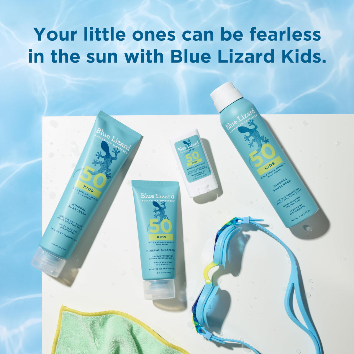 Blue Lizard Blue Algae illustration showing skin-conditioning ingredient benefit