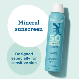 Ingredient label close-up highlighting Blue Lizard reef-friendly and vegan benefits