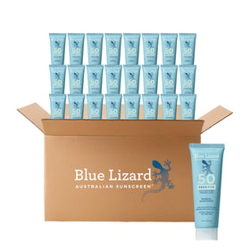 Blue Lizard front packaging showing SPF 50 and travel benefits