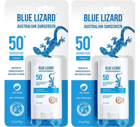 BLUE LIZARD front packaging showing SPF 50+ and pack of two for reliable protection
