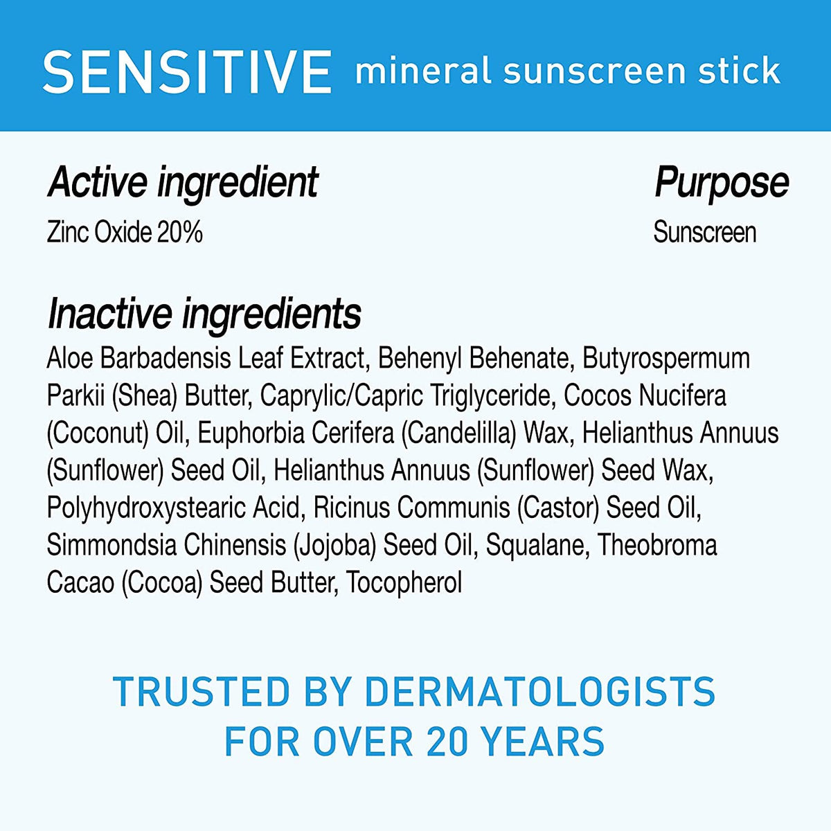 BLUE LIZARD ingredients label highlighting aloe vera and shea butter for nourishment