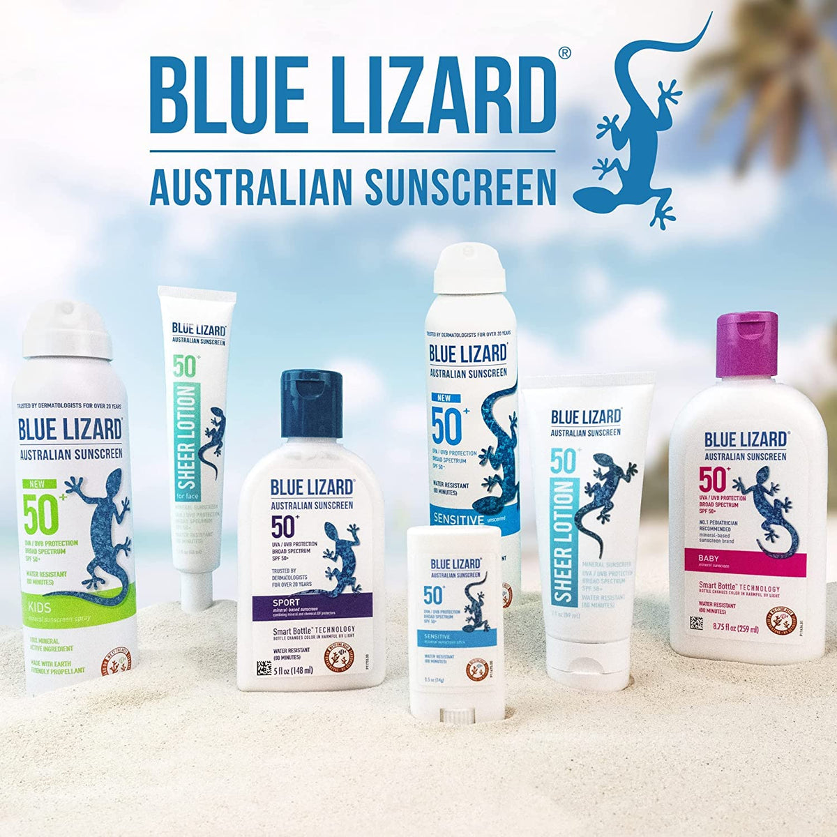 BLUE LIZARD pocket-size stick beside keys for portable, on-the-go sun protection