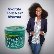 Blue Magic conditioner on bathroom shelf suggesting daily grooming convenience