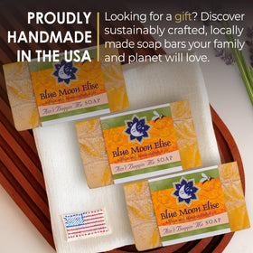 Blue Moon Elise soap stored in tin preserving scent for outdoor trips