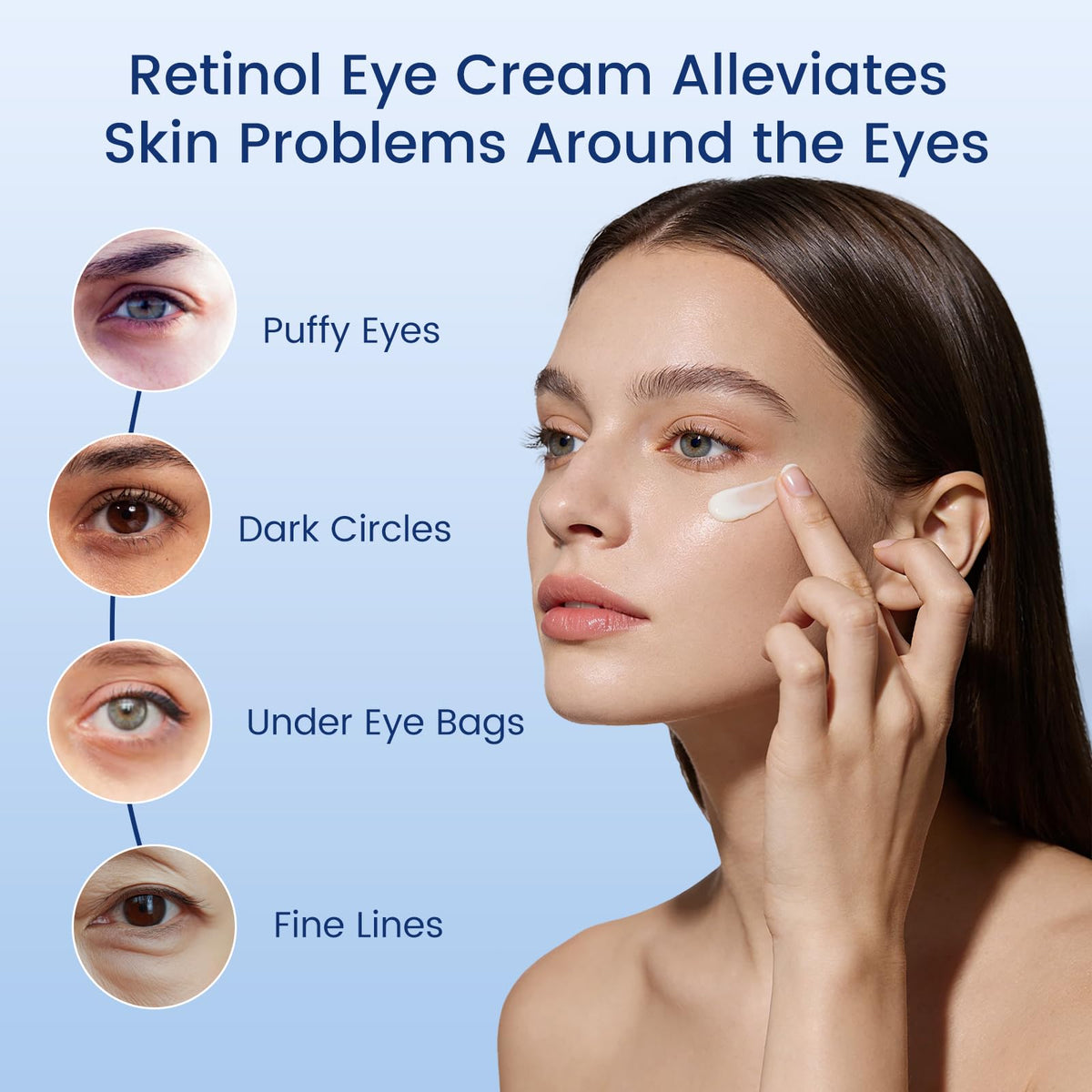 Blue Sea Sky application under eye demo illustrating gentle use