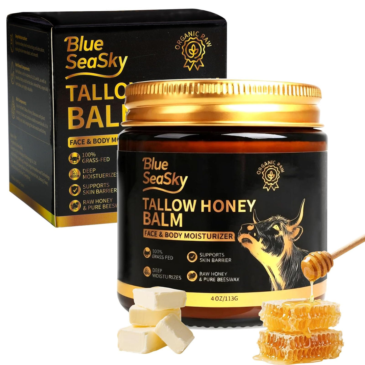 Blue Sea Sky front packaging showing 4oz jar and simple label, reliable clarity