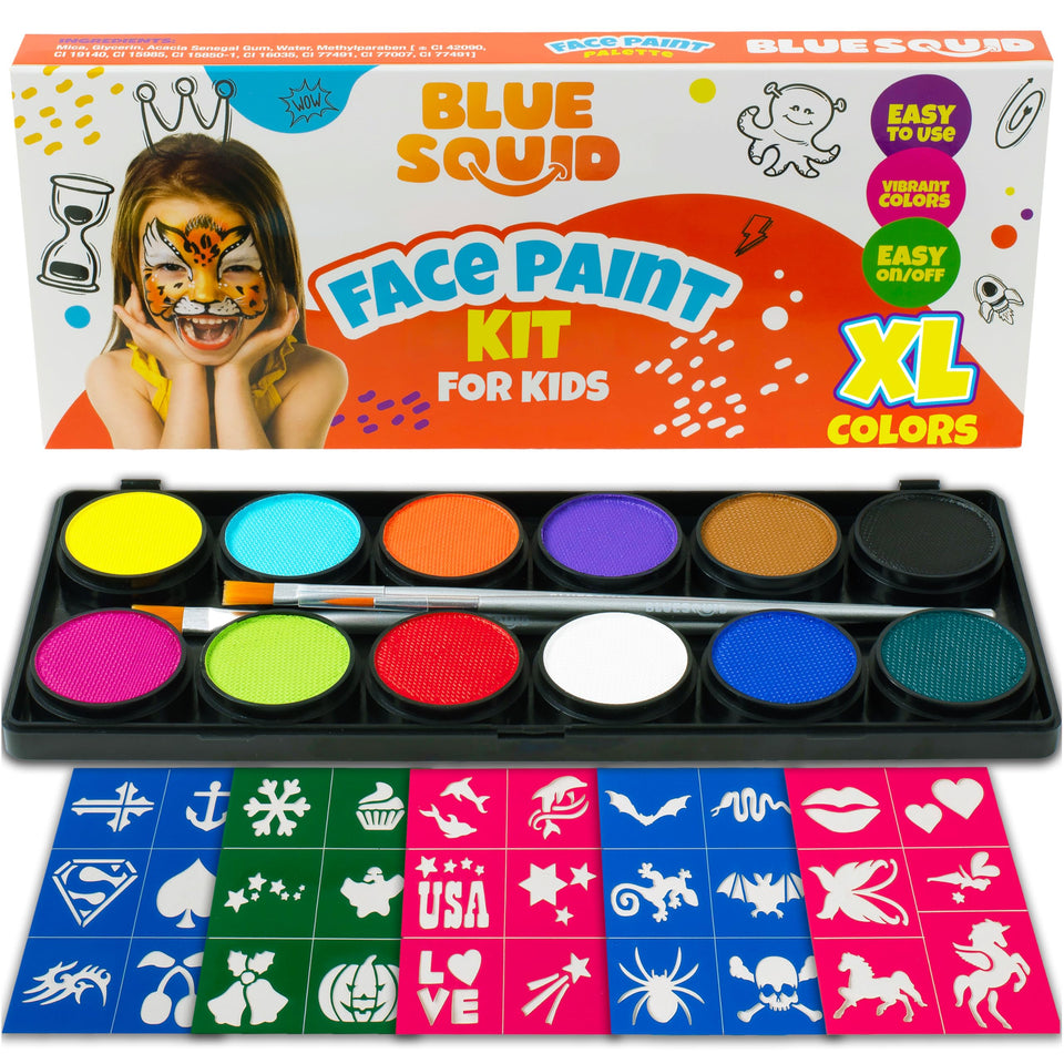 Blue Squid front packaging showing kit contents for easy party prep