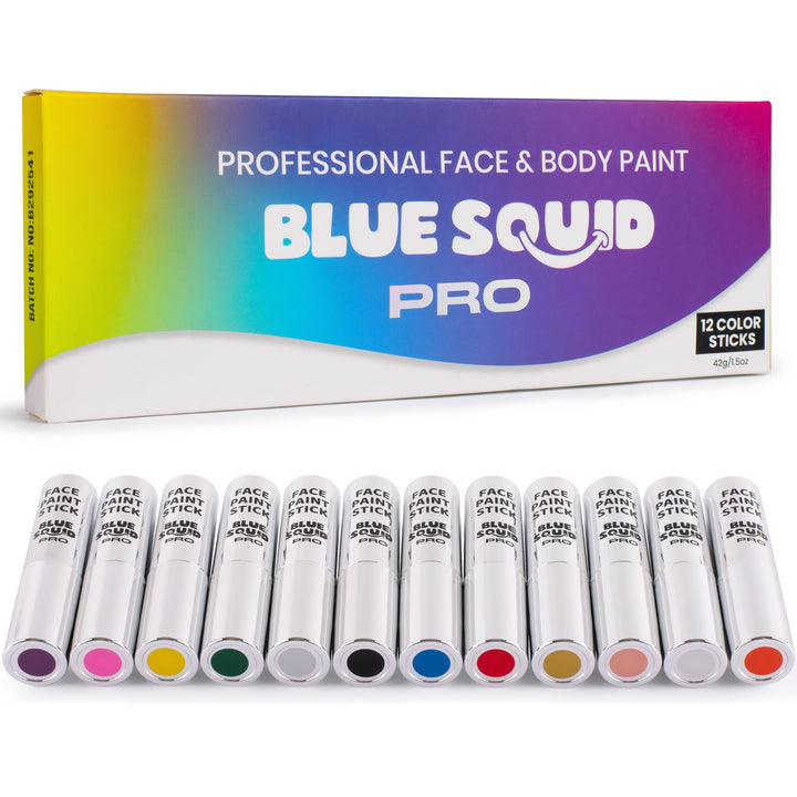 Blue Squid front packaging showing full 12 color pack and benefits
