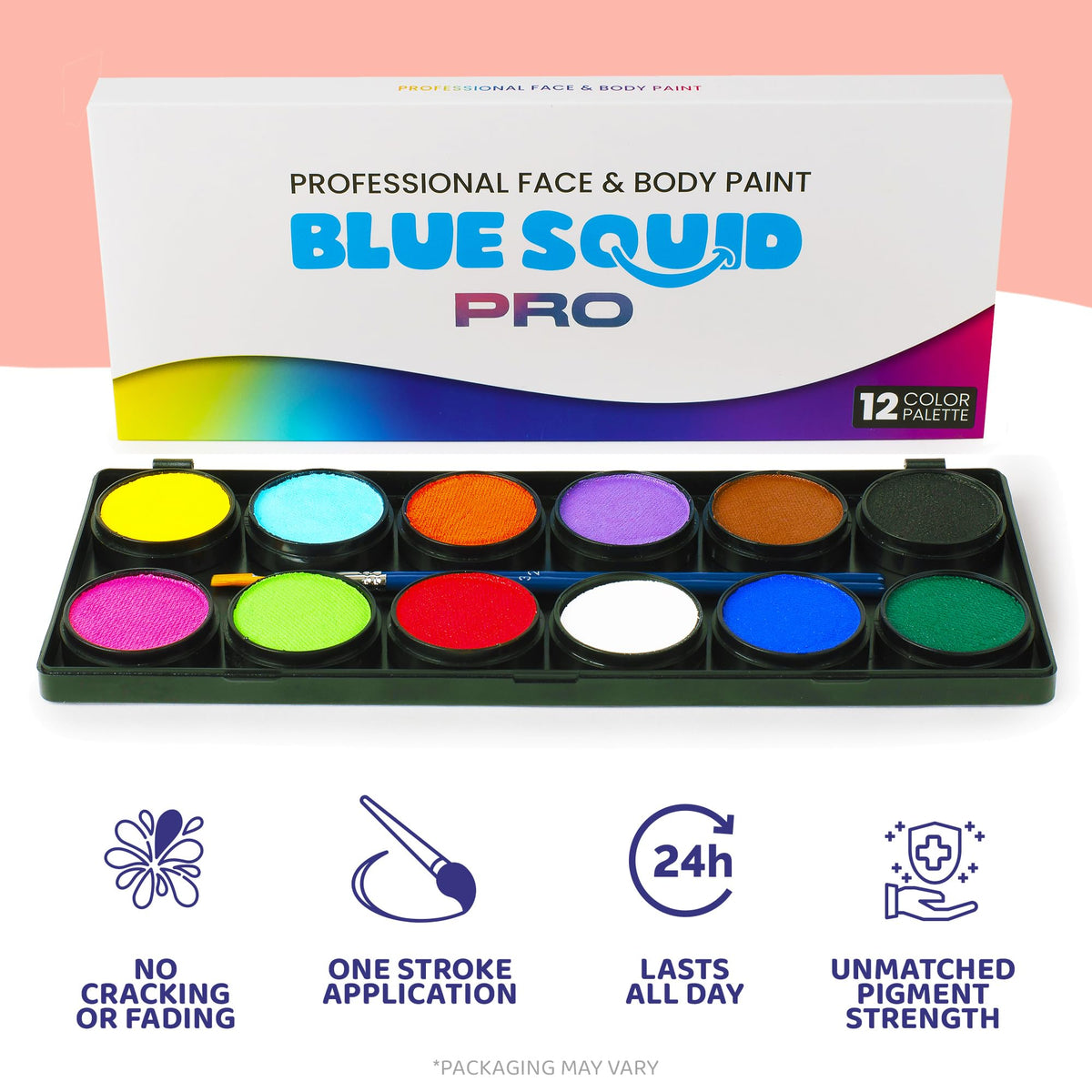 Blue Squid paint texture swatches on paper showing blendability and smooth finish