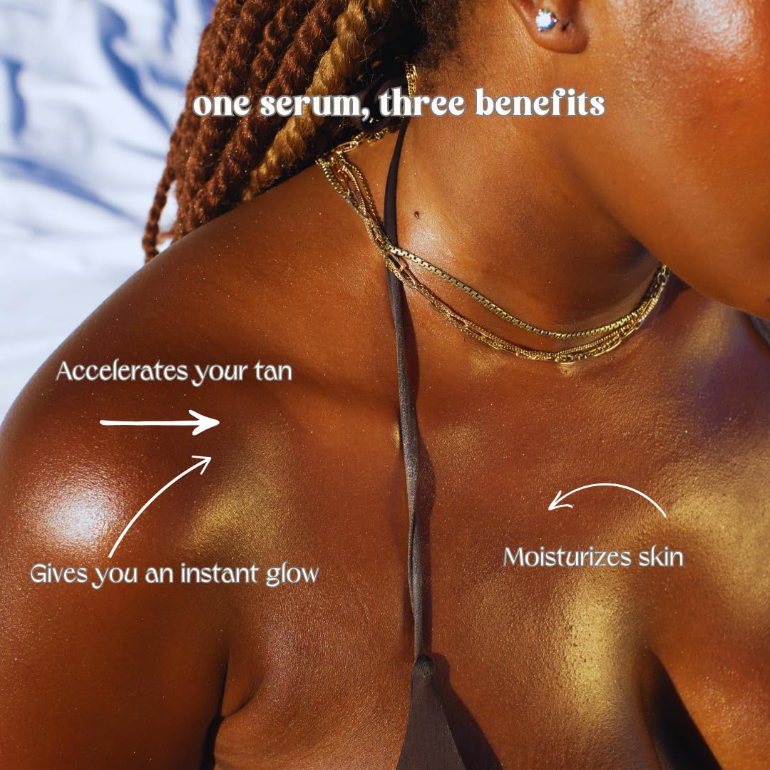 Blue Water Girls close-up serum drop on skin showing hydrating sheen