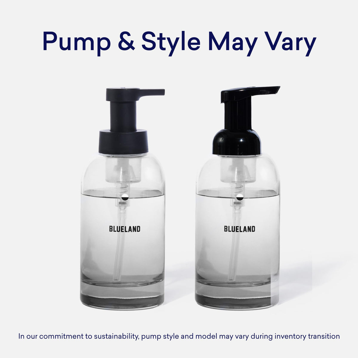 BLUELAND hand pouring water into glass bottle, easy refill method for fast prep