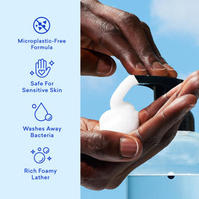 BLUELAND dispenser in bathroom lifestyle scene offering stylish, sustainable hand care