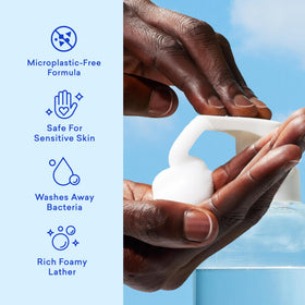 BLUELAND filled Forever Bottle in hand showing easy refill and use