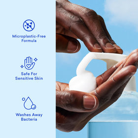 BLUELAND iris agave label highlighting fragrance and clean ingredients