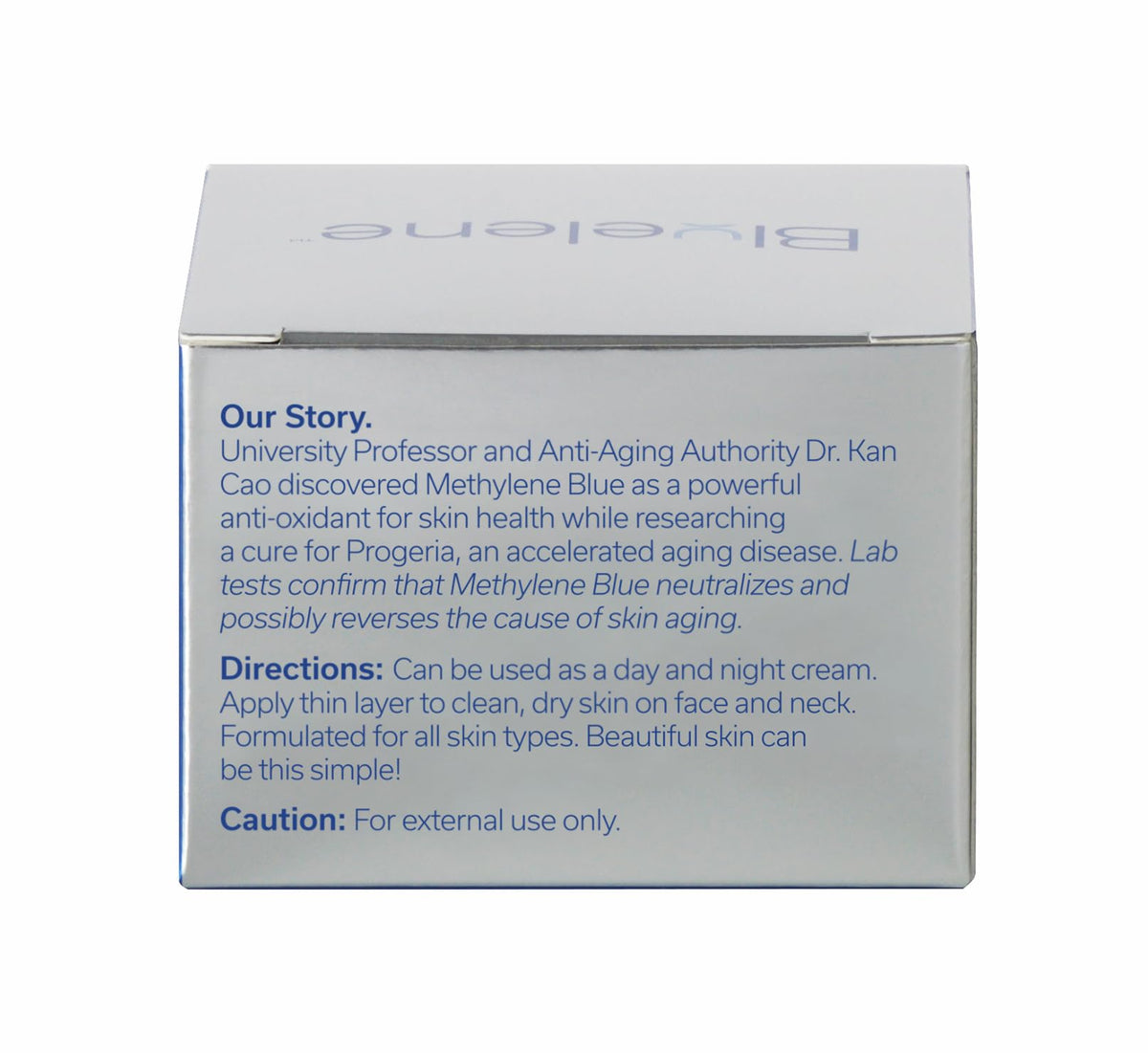 Bluelene cream spread on wrist closeup showing fast absorption benefit